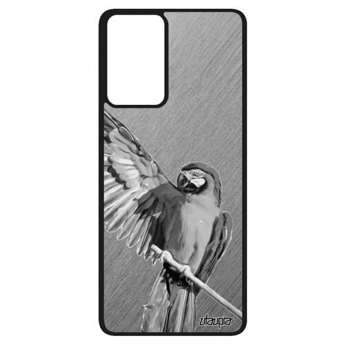 Coque Silicone Galaxy A52s Perroquet Bumper Perruche Tropical Design Smartphone Noir Texture Gris Animal Effet Oiseau De Samsung