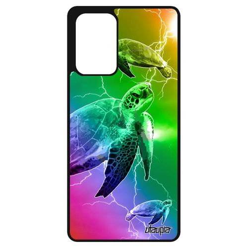 Coque Tortue Samsung Galaxy A72 Silicone Luth De Protection Multicolore Marin Design Housse Eclair Jaune De Mer Smartphone Animaux