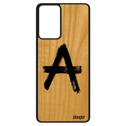 Coque En Bois Anarchie Galaxy A52s Silicone Tatouage Graffiti Peinture Graff Case Realiste Punk Mur Design Metal Tague Noir Samsung