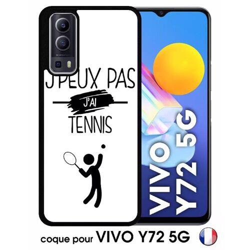Coque pour vivo y72 5g - j peux pas j ai tennis 1 - silicone - noir