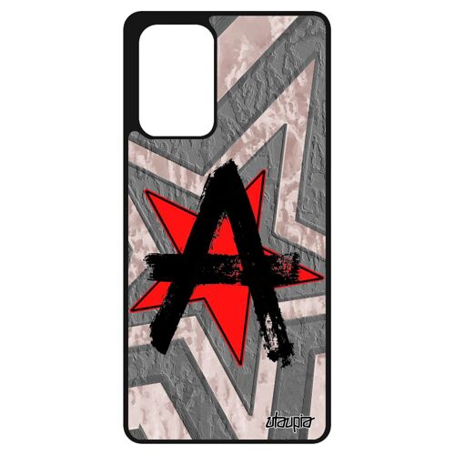 Coque anarchie pour Samsung Galaxy A72 silicone ni dieu ni maitre noir unique liberté rebel symbole revolution logo populaire etoile