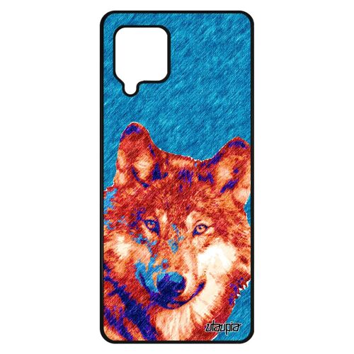 Coque Telephone Pour Galaxy A42 Silicone Loup Animaux Louve Dessin Smartphone Noir Rouge Predateur Souple Unique Case Design Samsung