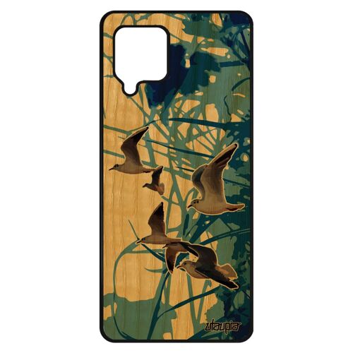 Coque Silicone Samsung A42 En Bois Oiseaux Mouettes Feuilles Bumper 4g Marin Animaux Antichoc Animal Mer De Protection Design Galaxy