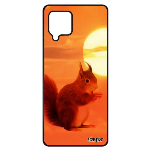 Coque Telephone Samsung A42 En Silicone Ecureuil Roux Smartphone Orange Petit Ciel Noir Foret Mignon Couché De Soleil Animaux Galaxy