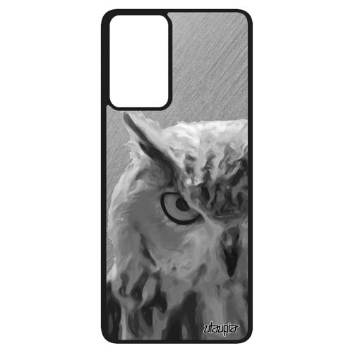Coque A52s En Silicone Hibou Texture Effet Telephone Chouette Noir 4g Animaux Antichoc Animal Metal Gris Design Samsung Galaxy