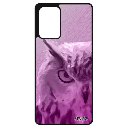 Coque A72 silicone hibou animal telephone texture housse chouette rose effet personnalisé animaux oiseau design motif Samsung galaxy