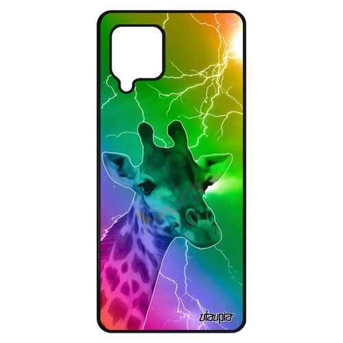 Coque Girafe De Protection Samsung Galaxy A42 Silicone Vert Tache Multicolore Savane Animaux Afrique Noir Unique Eclair Design Tpu