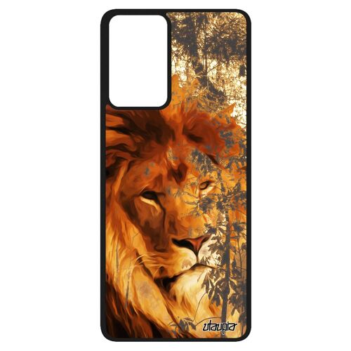 Coque Silicone Pour A52s Lion Telephone Felin Savane Nature Unique Animaux Orange Souple Design Lionne Animal Fauve Samsung Galaxy