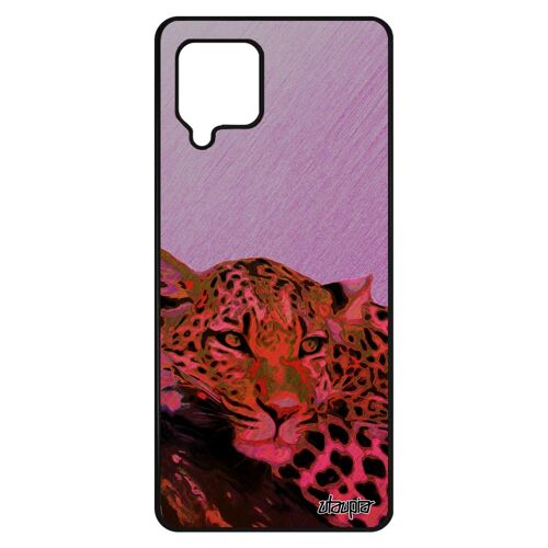 Coque silicone pour Samsung Galaxy A42 leopard guepard jaguar case predateur fauve animal texture etui cover originale afrique rose