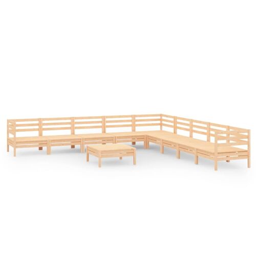 Vidaxl Salon De Jardin 10 Pcs Bois De Pin Massif