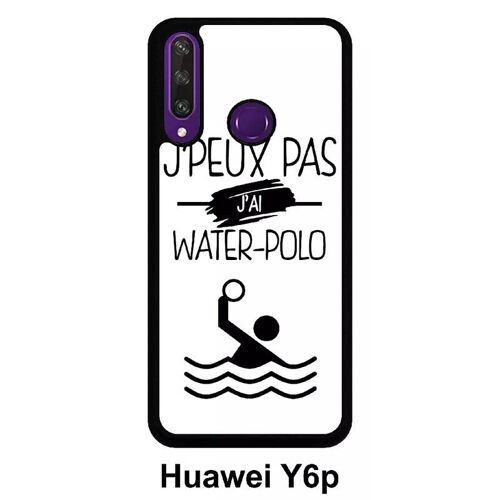 Coque huawei y6p - j peux pas j ai water polo 1 - silicone - noir