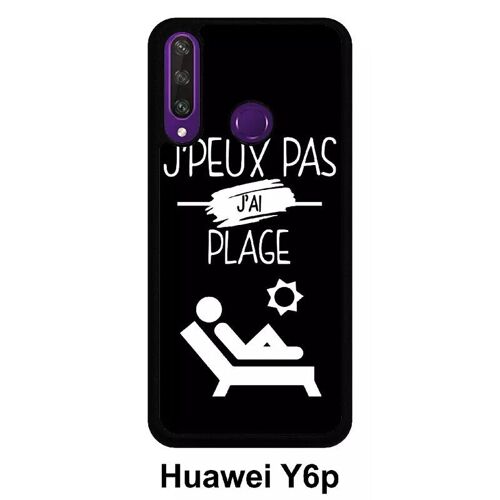 Coque Huawei Y6p - J Peux Pas J Ai Plage 2 - Silicone - Noir