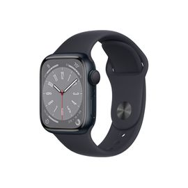 Apple Watch Series 8 (GPS) - 41 mm - aluminium minuit - montre intelligente avec bracelet sport - fluoroélastomère - minuit - taille du bracelet : Normal - 32 Go - Wi-Fi, Bluetooth - 31.9 g