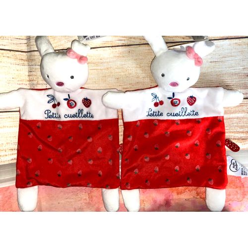 Doudou Lapin Petite Cueillette Mots D'enfants Lot De Deux Doudous Lapins Leclerc Jouets Bebe Naissance