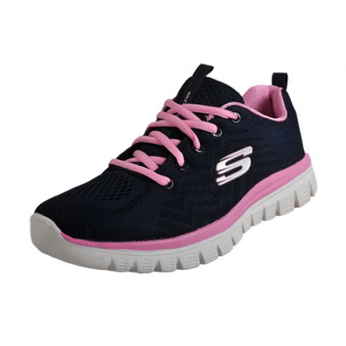 Baskets Skechers Get Connected Memory Foam  Running Athlétisme Bleu Marine/rose
