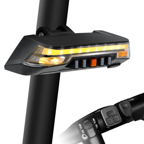 Feu Arrière De Vélo Intelligent Avec Télécommande Sans Fil, Signalisation De Freinage, Signalisation De Sécurité Usb