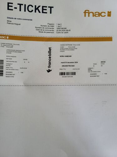 Spectacle Nora Hamzawi Casino Barrière Toulouse