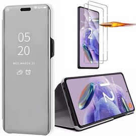Coque Argenté Pour Redmi Note 12 Pro+ 5g/Note 12 Pro Plus 5g Et 2 Verres Trempés - Clear View Protection Anti-Rayures - E.F.Connection