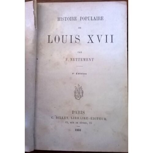 Histoire Populaire De Louis Xvii