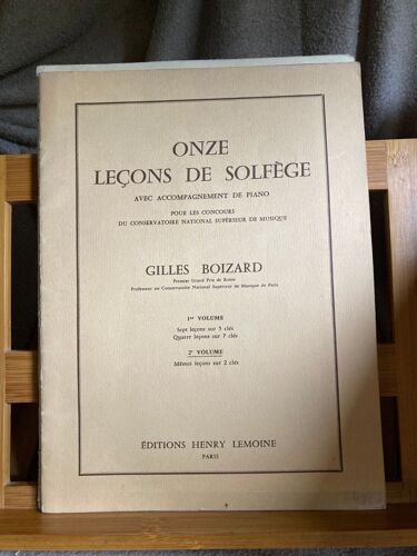 Gilles Boizard 11 Lecons De Solfège Partition Chant Piano Éd. Lemoine Vol. 2