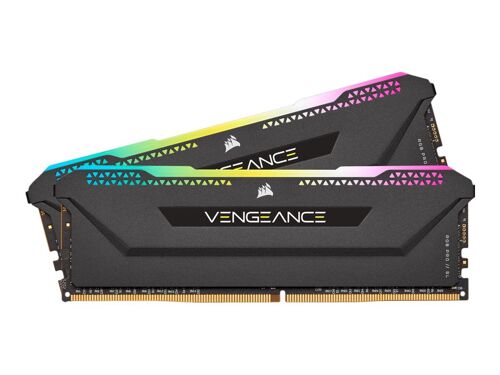 CORSAIR Vengeance RGB PRO SL - DDR4 - kit - 32 Go: 2 x 16 Go - DIMM 288 broches - 3600 MT/s / PC4-28800 - CL18 - 1.35 V - mémoire sans tampon - non ECC - noir - pour Komplett Office Micro R9