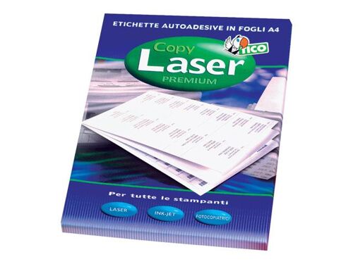 Tico Copy Laser Premium - Papier - mat - adhésif permanent - blanc - 105 x 48 mm 1200 étiquette(s) (100 feuille(s) x 12 étiquettes