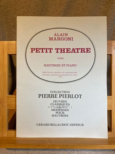 Alain Margoni Petit Théâtre Pour Hautbois Et Piano Partition Éditions Billaudot