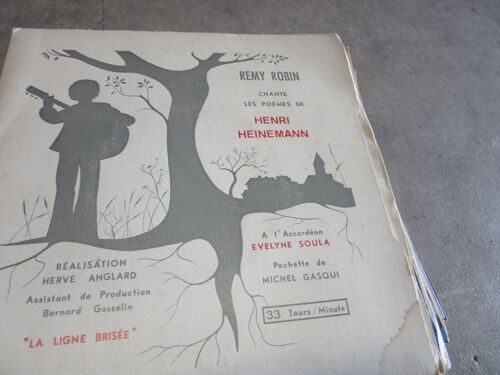 33 Tours 17 Cm Remy Robin Chante Les Poemes De Henri Heinemann Antimatieres : Poetes : Memoire Courant D Air : Le Mal Aimant ; Le Dit De La Rose Blanche : Accordeon Ref Kiosque Orphee Dedicace