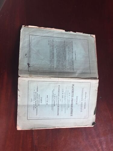 Application De La Photographie A La Topographie Militaire. Notice Sur La Planchette Photographique. 1862