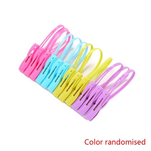 Pinces À Serviettes, Pinces À Lingee Multicolores En Plastique, Pinces À Linge, Coupe-Vent, Multifonctions, Clips À Linge, Couleur Aléatoire, 12 Pièces