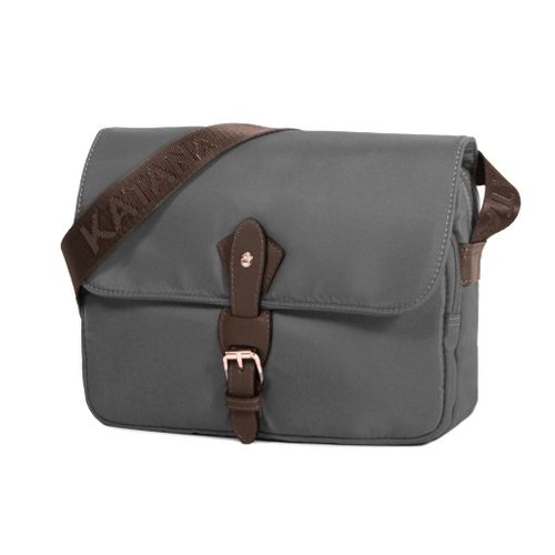 Besace Katana Nylon garni croûte de cuir de vachette K 29301 - Argent