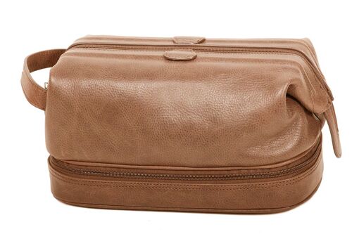 Trousse de toilettes Gérard Hénon Collection Vintage 7104 - Marron clair