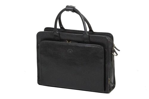 Porte-Ordinateur Katana en Cuir de Vachette gras K 31044 - Noir