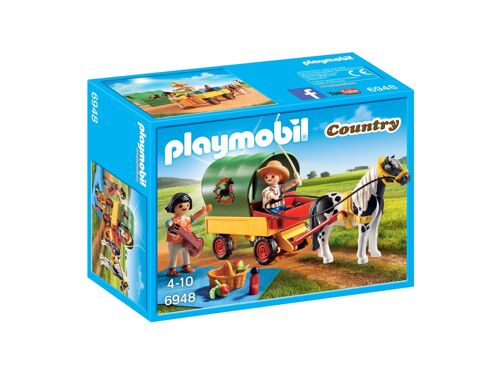 Playmobil 6948 - Enfants Avec Chariot Et Poney