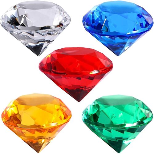 30mm Multicolor Acrylic Gemstone Pirate Treasure Party Decoration Table Decoration Vase Filler Plastic Gemstones Pack Of 40 (Multicolor)
