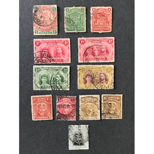 Zimbabwe British South Africa Company & Rhodesie 12 Timbres De 1896 A 1922