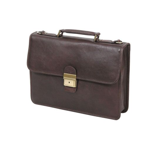 Cartable Katana Cuir de Vachette gras K31025 - Chocolat