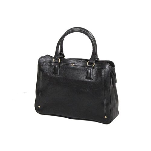 Sac à main Katana en Cuir de Vachette Collet Végétal K 66805 - Noir