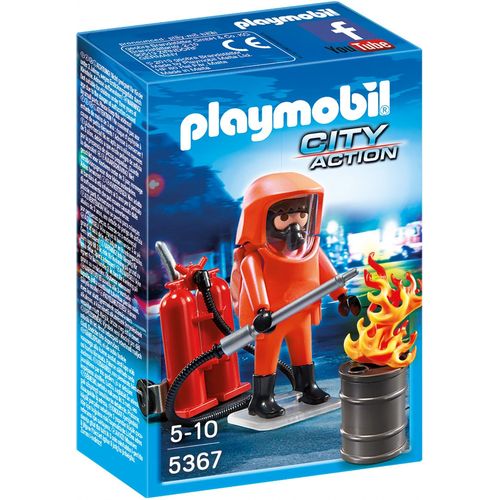 Playmobil 5367 - Pompier Avec Combinaison De Feu 0115