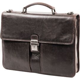 Cartable Gérard Henon Outland en Cuir de Vachette Vieilli pleine fleur GH 8325 - Marron