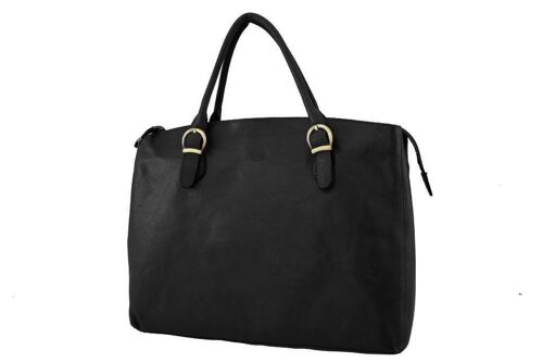 Sac shopping Katana en cuir de Vachette collet K 82534 - Noir