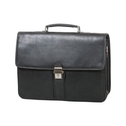 Cartable Gérard Henon Outland en Cuir de Vachette Vieilli pleine fleur GH 8328 - Noir