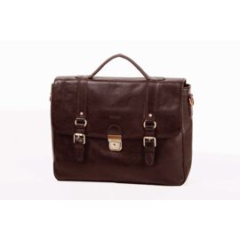 Cartable Katana 1 soufflet Cuir de Vachette gras K 36841 - Chocolat
