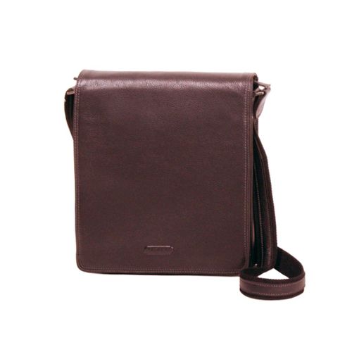 Besace Katana A4 à bandoulière en cuir de Vachette grainé K 69304 - Marron