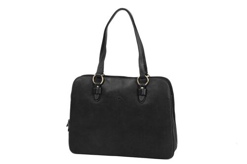 Sac shopping Katana en cuir de Vachette gras K 32596 - Noir