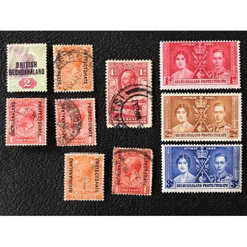 Botswana Bechuanaland 10 Timbres De 1891 A 1937