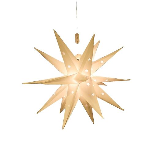 Minuterie de batterie Moravian Star - Lumière extérieure suspendue à l¿étoile de Noël - Utilisation comme décoration de vacances, lumière de porche