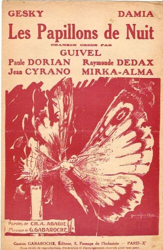 Les Papillons De Nuit  Guivel Gesky Damia /Paule Dorian J Cyrano/R Dedax/