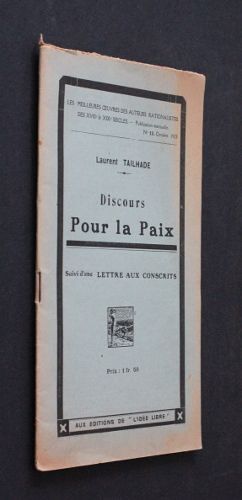 Discours Pour La Paix, Suivi D Une Lettre Aux Conscrits