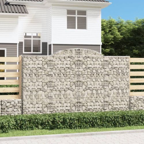 Vidaxl Paniers À Gabions Arqués 25 Pcs 300x50x180/200 Cm Fer Galvanisé